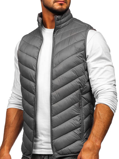 Gilet trapuntato da uomo grigio Bolf 13073
