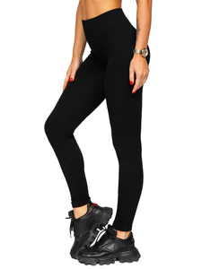 Leggings a costine da donna neri Bolf 2310