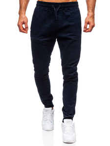 Pantaloni tipo jogger da uomo blu Bolf B11119
