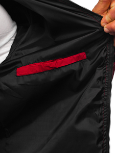 Giacca mezza stagione tipo bomber da uomo bordò Bolf 5M708