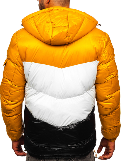 Giubbotto invernale trapuntato da uomo cammello-nero Bolf 6593