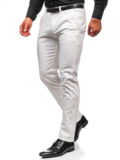 Pantaloni chino da uomo bianchi Bolf 1143