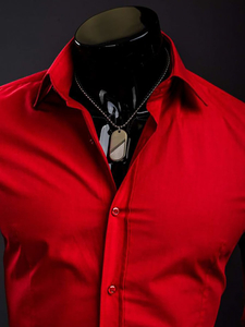 Camicia elegante da uomo rossa a maniche lunghe Bolf 1703A