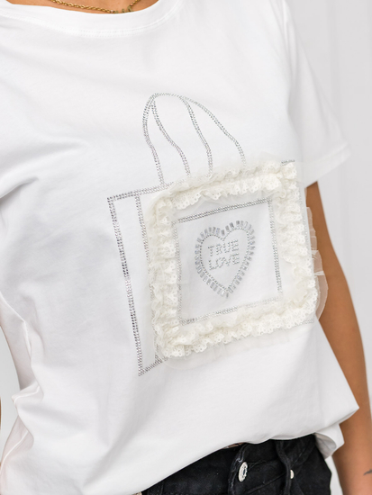 Donna T-shirt stampata Bianco Bolf 97T2102