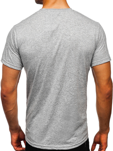 T-shirt semplice da uomo in cotone grigio scuro Bolf 192397