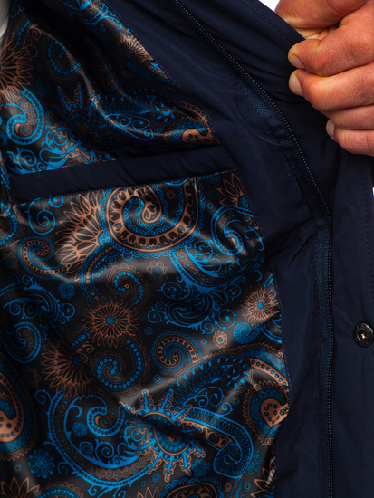 Giacca trapuntata di mezza stagione da uomo blu Bolf 5M709