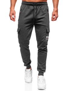 Pantaloni jogger tipo cargo da uomo grafite Bolf JX5061