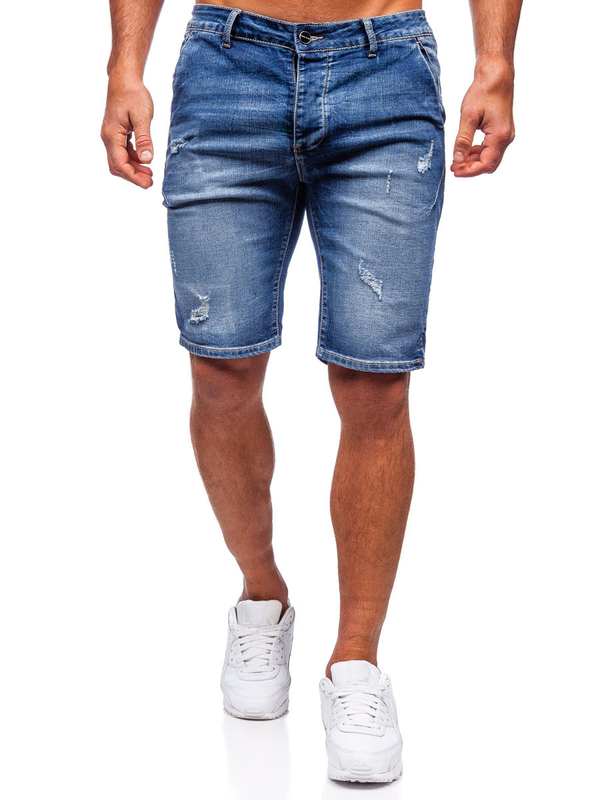 Pantaloncini corti in jeans da uomo azzurri Bolf MP0042B