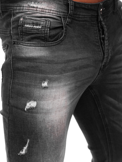 Pantaloni in jeans regular fit da uomo neri Bolf MP010N