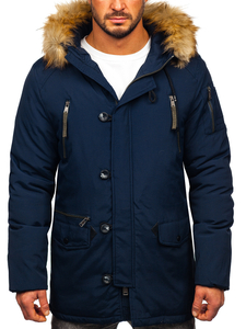 Giubbotto invernale tipo parka da uomo blu Bolf 1795 