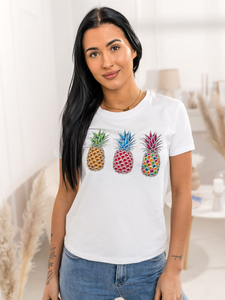 Donna T-shirt stampata Bianco Bolf 95T2522
