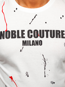 Uomo T-shirt in cotone con stampa Bianco Bolf MPO3443