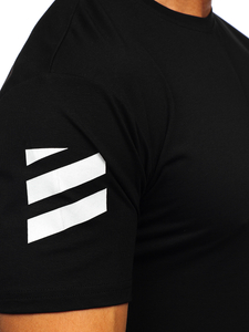 T-shirt con stampa da uomo nera Bolf 14404