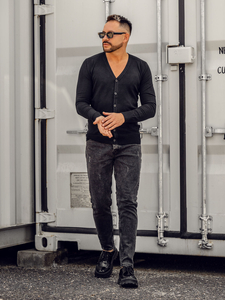 Uomo Cardigan Nero Bolf YY06A