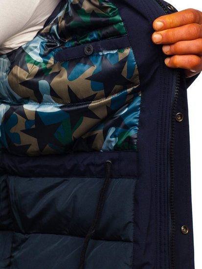 Giubbotto invernale tipo parka blu Bolf 1972