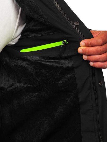 Giubbotto invernale trapuntato da uomo nero Bolf 22M60