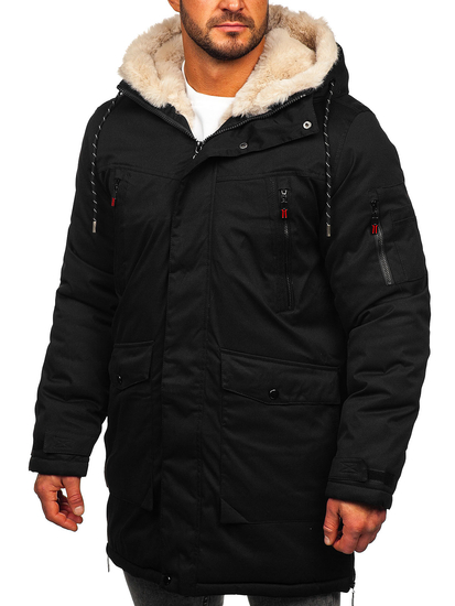Giubbotto parka invernale da uomo nero Bolf 5M3123