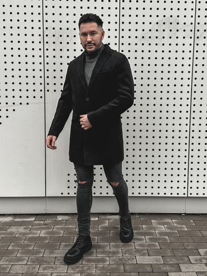 Cappotto invernale da uomo nero Bolf 1047-1