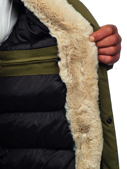 Giubbotto invernale tipo parka da uomo khaki Bolf 22M37