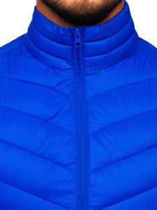 Gilet trapuntato da uomo azzurro Bolf 13073
