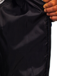 Giacca trapuntata mezza stagione tipo bomber da uomo azzurra Bolf MY-01A