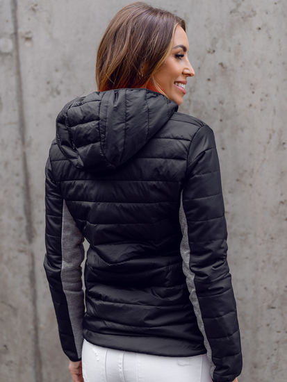 Felpa/giacca sportiva da donna per la mezza stagione nera Bolf KSW4006A