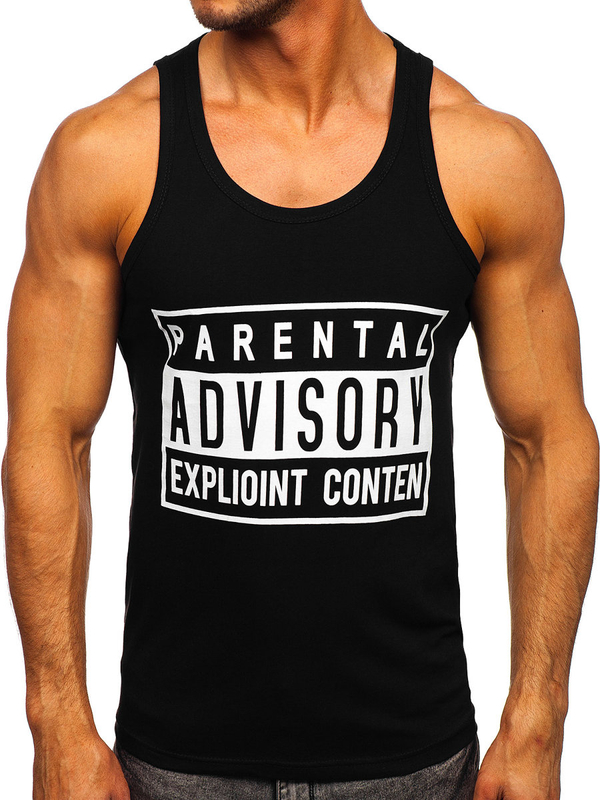 Maglietta Bodybuilding tank top con stampa nera Bolf 14855