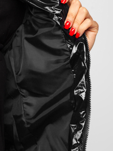 Gilet con cappuccio da donna nero Bolf R0107A