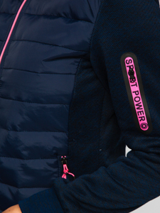 Giacca con cappuccio da donna blu navy Bolf KSW4001A1