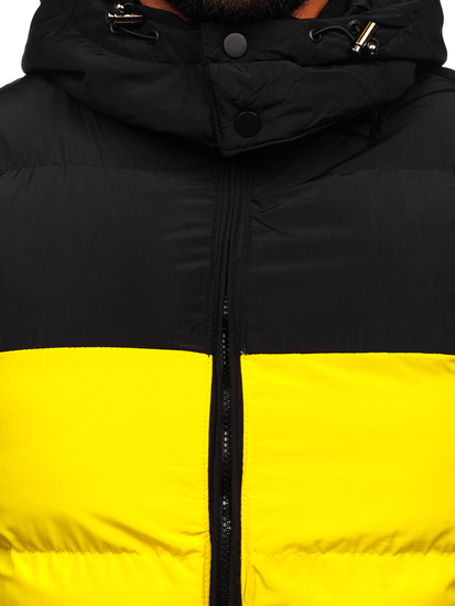Gilet trapuntato con cappuccio da uomo giallo Bolf 1189