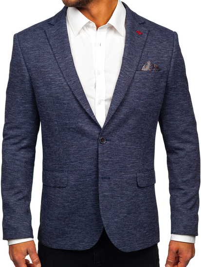 Giacca d'abito casual da uomo blu Bolf 018