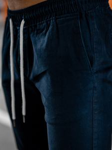 Pantaloni tipo jogger da uomo blu scuri Bolf 1145