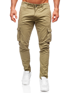 Pantaloni cargo in tessuto da uomo verdi Bolf J682