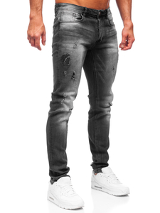 Pantaloni in jeans regular fit da uomo neri Bolf MP008N