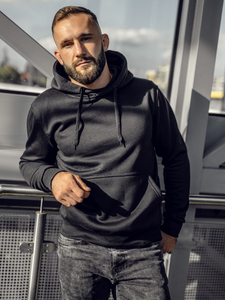 Felpa con cappuccio da uomo nera Bolf MB001A2
