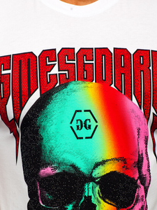 T-shirt con applicazioni da uomo bianca Bolf 2352