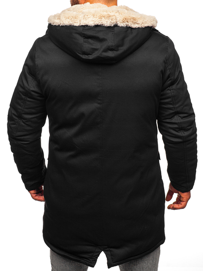 Giubbotto invernale tipo parka da uomo nero Bolf 22M37