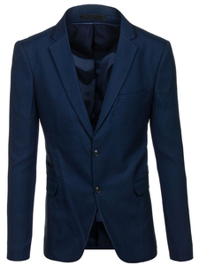 Giacca d'abito elegante da uomo blu Bolf 1050