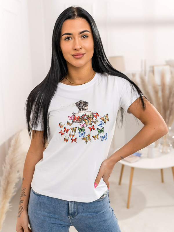 Donna T-shirt stampata Bianco Bolf 95T2525