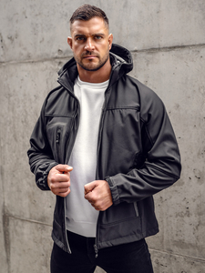 Uomo Giacca softshell mezza stagione Nero Bolf T019A