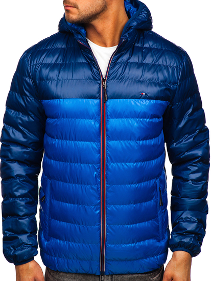 Giacca sportiva di mezza stagione da uomo azzurro Bolf 1908