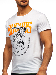 T-shirt con stampa da uomo bianca Bolf KS2633