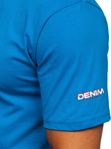 T-shirt in cotone da uomo celeste Bolf 14731