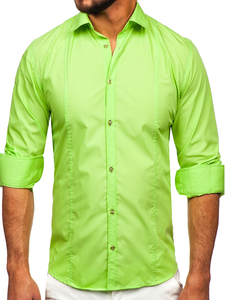 Uomo Camicia elegante a maniche lunghe Celadon Bolf 6944