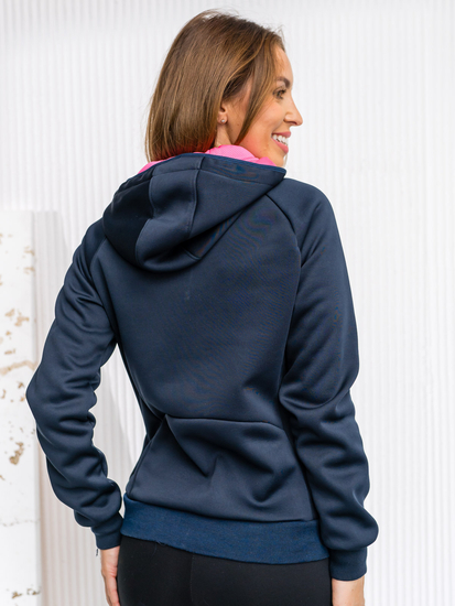 Felpa/giacca con cappuccio blu navy da donna Bolf KSW4009A1