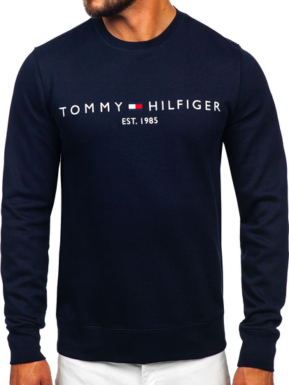 Felpa con stampa senza cappuccio da uomo Tommy Hilfiger blu MW0MW11596