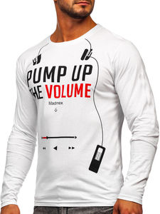 Longsleeve con stampa da uomo bianco Bolf 1219