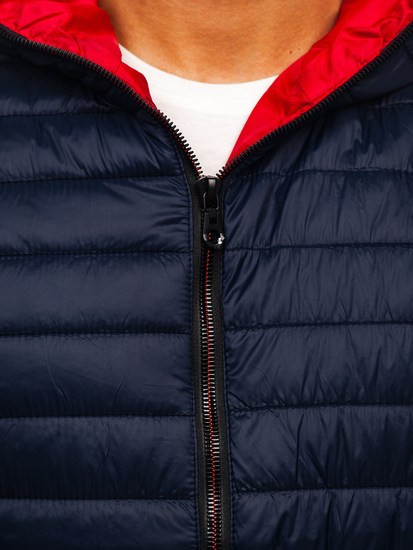 Gilet trapuntato con cappuccio da uomo blu Bolf 7106