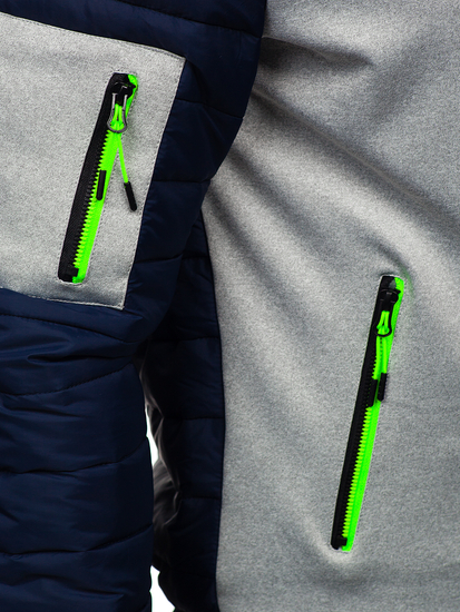 Giacca trapuntata mezza stagione da uomo blu Bolf 8M902