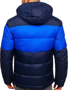 Giubbotto sportivo d'inverno con traputure da uomo blu Bolf 1975